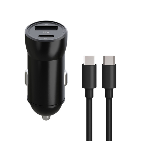 Maxlife PD/QC 20W automobilová nabíječka s kabelem USB-C – USB-C 60W pro smartphony, tablety, navigace a další zařízení s USB/USB-C