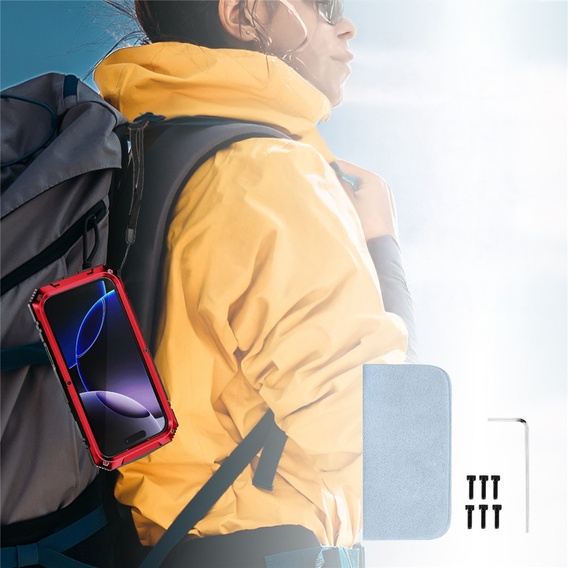 Pouzdro R-JUST s podstavcem a integrovaným sklem pro iPhone 17 Pro Max