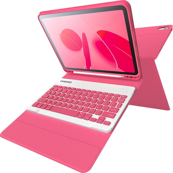 Pouzdro + klávesnice iPad 10.9 2022 10 Gen, Pen Slot, růžové rose gold