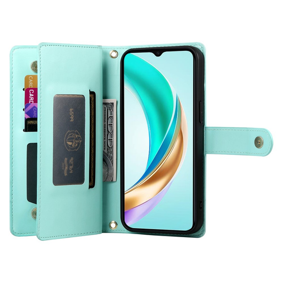 Klopové pouzdro pro Honor Magic 7 Lite, Wallet Zipper Pocket, mincovní