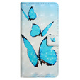 Klopové pouzdro pro Samsung Galaxy A05s, Wallet, Butterflies, modré