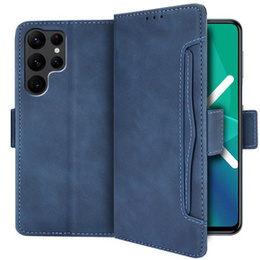 Klopové pouzdro pro Samsung Galaxy S22 Ultra 5G, Card Slot, modré