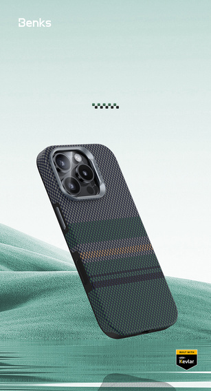Pouzdro BENKS Kevlar Magnetic Armor Pro Aurora 600D B062 pro MagSafe pro iPhone 15 Pro Max