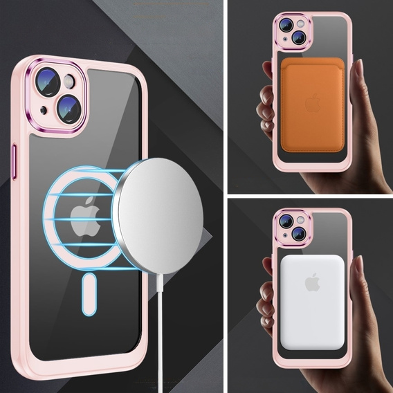 Pouzdro pro iPhone 13, ERBORD Impact Guard, MagSafe, růžové