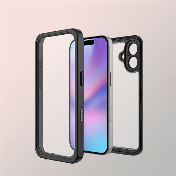 Pouzdro pro iPhone 17, vodotěsné IP68 Redpepper, černé