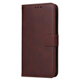 Klopové pouzdro pro Realme C67, Leather Wallet, hnědé