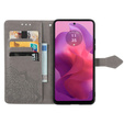 Klopové pouzdro pro Motorola Moto E14, Mandala, šedé
