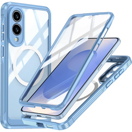 Pouzdro pro Samsung Galaxy S25 Edge, Shockproof, se sklem, pro MagSafe, modré