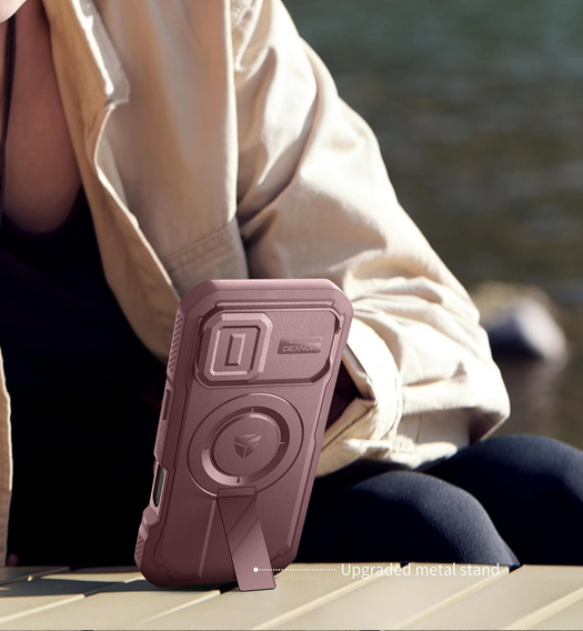 Pancéřové pouzdro Dexnor se stojánkem a spouští fotoaparátu, pro MagSafe pro iPhone 17