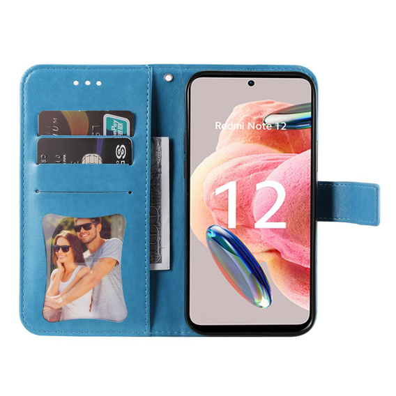 Klopové pouzdro pro Xiaomi Redmi Note 12 4G, Mandala Flower, modré