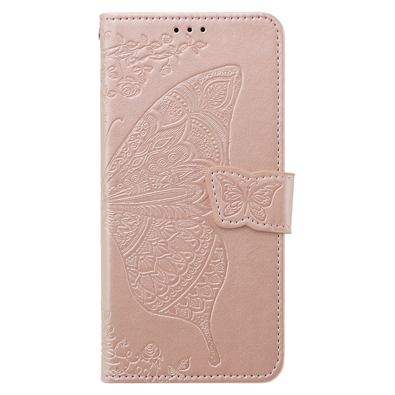 Klopové pouzdro pro Xiaomi Poco X6 5G, Butterfly, růžové rose gold