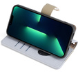 Flipové pouzdro Wallet Zipper Pocket pro iPhone 15 Pro, Wallet Zipper Pocket, se zrcátkem, modré