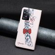 Klopové pouzdro pro OPPO A57 / A57s, Wallet, giraffe, růžové