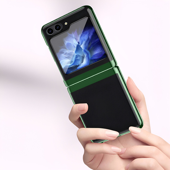 Pouzdro pro Samsung Galaxy Z Flip7 FE / Z Flip6, PC Case, transparentní / zelené