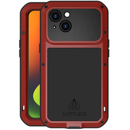 Pouzdro Love Mei pro iPhone 14, armored with glass, červené