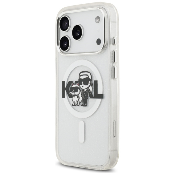 Pouzdro Karl Lagerfeld IML Glitter Karl and Choupette MagSafe pro iPhone 17 Pro