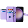 Klopové pouzdro pro Samsung Galaxy M34, Wallet Zipper Pocket, fialové