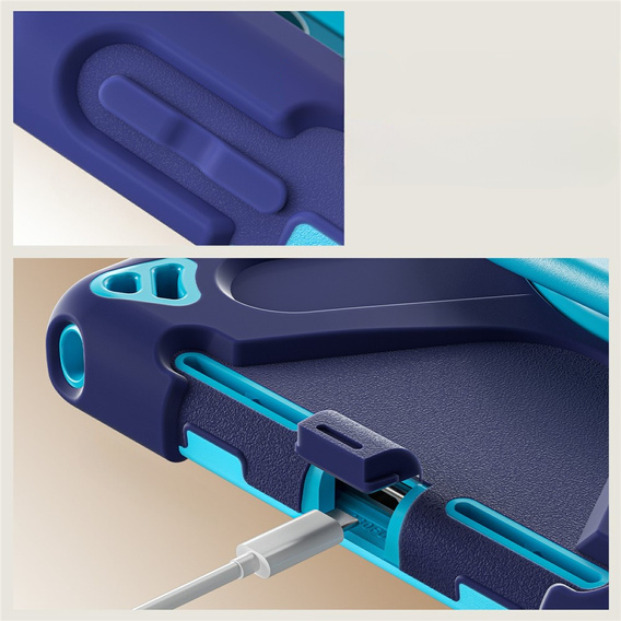 Dětské pouzdro pro Lenovo Tab M11, pancéřované, tmavě modrá / zelená