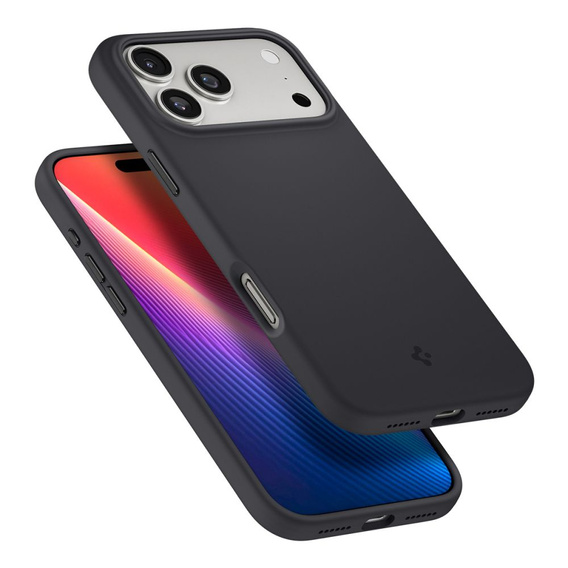 Spigen pouzdro pro iPhone 17 Pro Max, Silicone Fit MagSafe, černé
