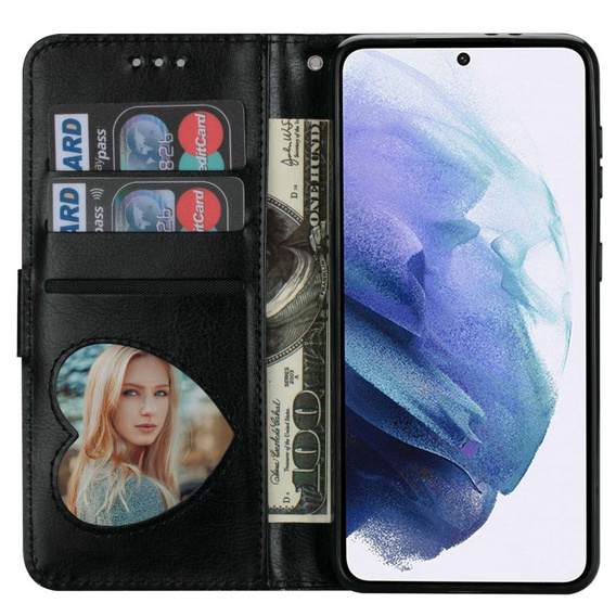 Klopové pouzdro pro Samsung Galaxy S24 Ultra, Wallet Zipper Pocket Glittery, černé