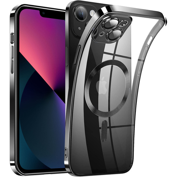 Pouzdro pro iPhone 13, Electro MagSafe, černé + sklo na displej