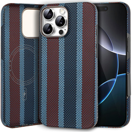 Pouzdro pro IPhone 16 Pro, Aramid Fiber Slim Case, pro MagSafe, modrá / červená