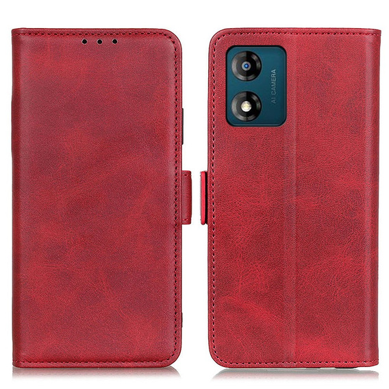 Klopové pouzdro pro Motorola Moto E13, Wallet, červené