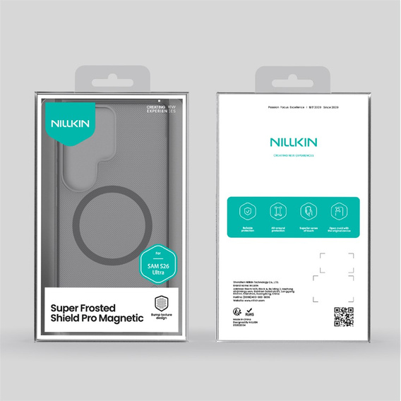 Pouzdro Nillkin Frosted Shield Pro MagSafe pro Samsung Galaxy S26 Ultra, průhledné / černé