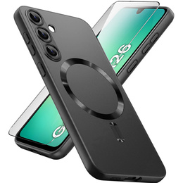 Pouzdro pro Samsung Galaxy A26, ColorMag, pro MagSafe, černé + tvrzené sklo 9H