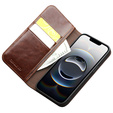 Flipové pouzdro pro Iphone 16E, QIALINO Leather Wallet, hnědé