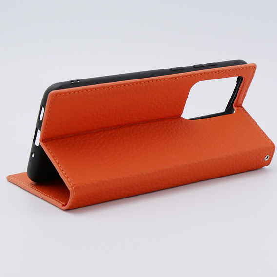 Kožené pouzdro pro Samsung Galaxy S20 Ultra, ERBORD Grain Leather, oranžové