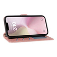 Pouzdro s klopou pro iPhone 16E, Rhombus Crossbody Leather, růžové rose gold