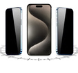 2x Tvrzené sklo pro iPhone 15 Pro, ERBORD 9H Easy App Anti-Peep