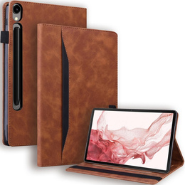 Pouzdro pro Samsung Galaxy Tab S10 FE+ Plus, Classic, s prostorem pro stylus, hnědé