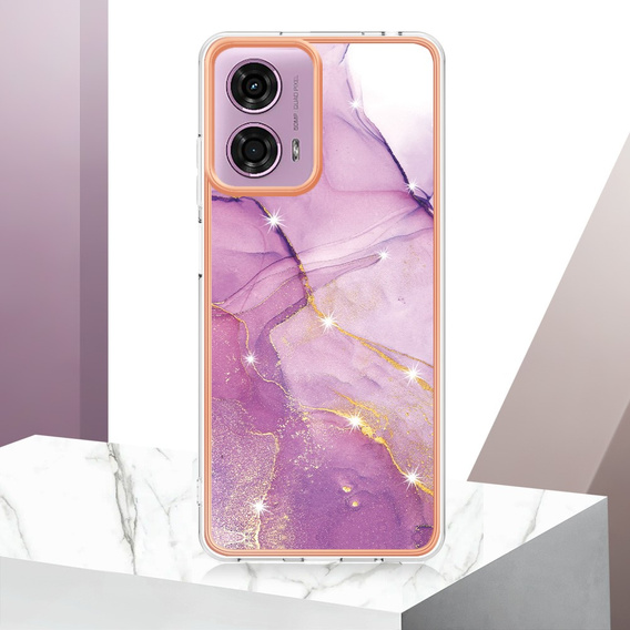Ochranné pouzdro pro Motorola Moto G24 / G24 Power / G04, Marble Slim Case, fialové