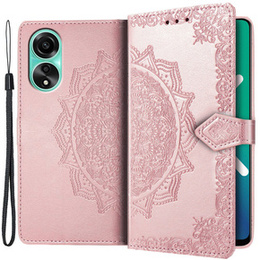 Klopové pouzdro pro Oppo A98 5G, Mandala, růžové rose gold