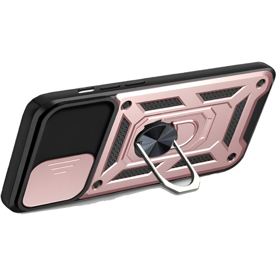 Pancéřové pouzdro pro iPhone 16E, CamShield Slide, růžové + tvrzené sklo 9H