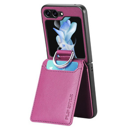 Pouzdro pro Samsung Galaxy Z Flip7 FE / Z Flip6, Card Slot Ring Case, fialové