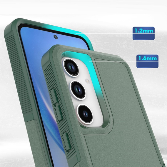 Pancéřované pouzdro pro Samsung Galaxy A55 5G, Dual Shockproof, tmavě zelené