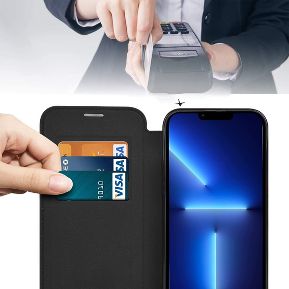 Klopové pouzdro pro iPhone 13 Pro Max, RFID Wallet MagSafe CamShield, černé
