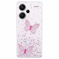 Pouzdro pro Xiaomi Redmi Note 13 Pro+, Glitter Butterfly, růžové