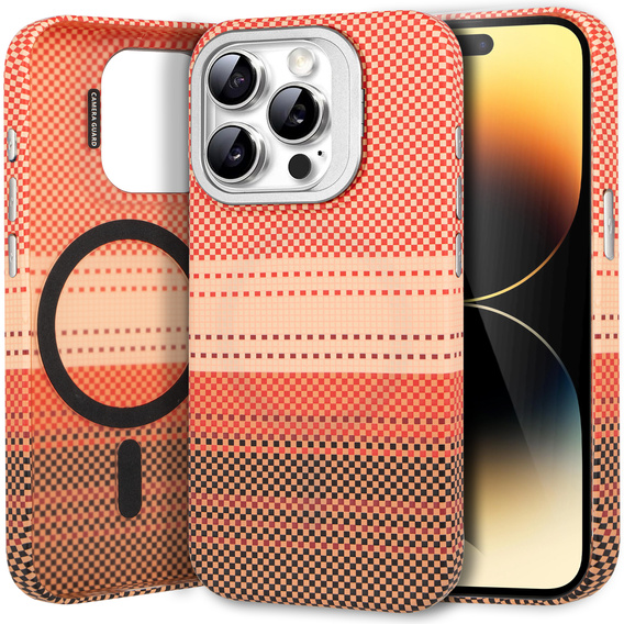 Pouzdro iPhone 14 Pro, Frame Kickstand, pro MagSafe, Sunset Orange