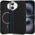 Pouzdro pro iPhone 16 Plus, Carbon Fiber MagSafe, černá / modrá