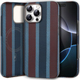 Pouzdro pro IPhone 16 Pro, Aramid Fiber Slim Case, pro MagSafe, modrá / červená