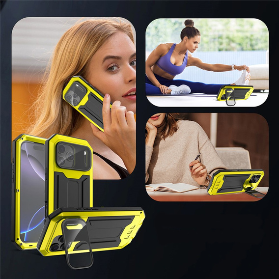 Pevné pouzdro R-JUST s krytem displeje a stojánkem pro iPhone 17 Pro