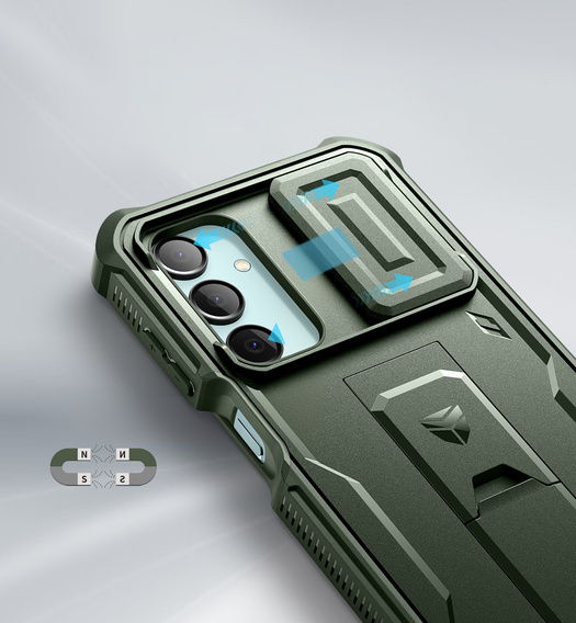 Pancéřové pouzdro pro Samsung Galaxy A16, Dexnor Full Body (Two Frames), zelené