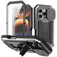 Pouzdro pro iPhone 16 Pro Max, R-JUST CamShield Slide, pancéřované, černé