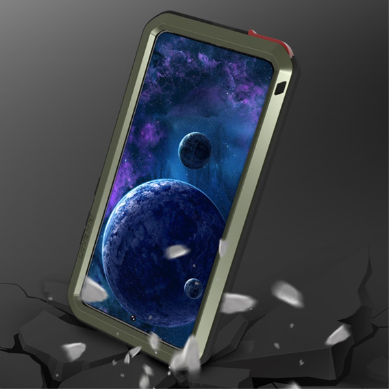 Pouzdro Love Mei pro Samsung Galaxy A52/A52s, armored with glass, zelené