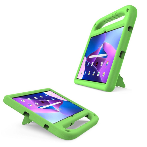 Dětské pouzdro pro Lenovo Tab M10 Plus 10.6 Gen 3 TB-125F TB-128F, dětské pouzdro s rukojetí, zelené