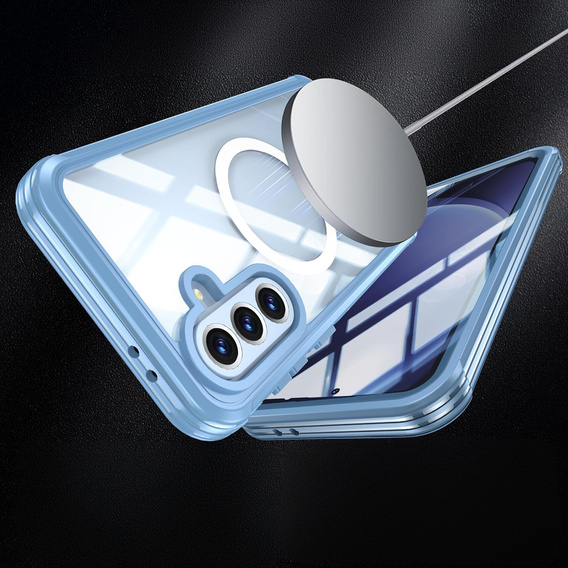 Pouzdro pro Samsung Galaxy A36 / Samsung Galaxy A56, Shockproof, se sklem, pro MagSafe, modré